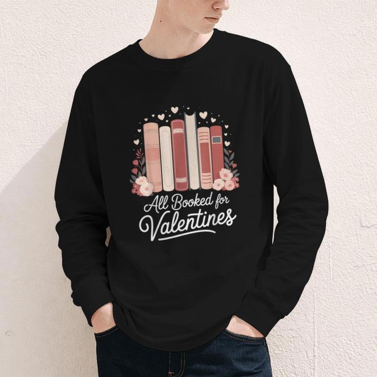 All Booked For Valentines Book Lovers Hearts Youth Long Sleeve Tee