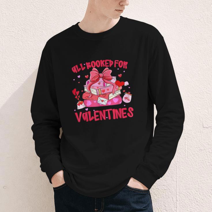 All Booked For Valentines Coquette Bow Book Valentine Day Youth Long Sleeve Tee