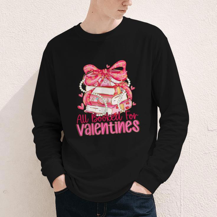 All Booked For Valentines Day Book Lovers Teacher Kids Youth Long Sleeve Tee