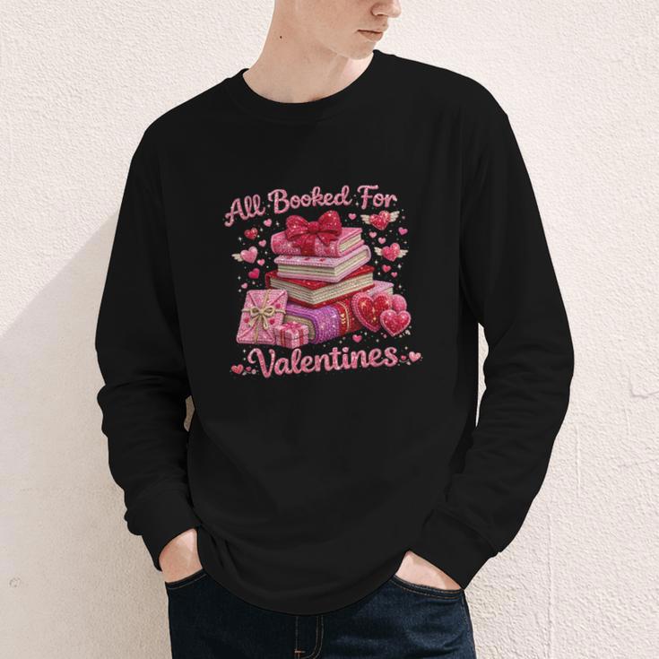 All Booked Valentine's Girly Teacher Coquette Love Youth Long Sleeve Tee