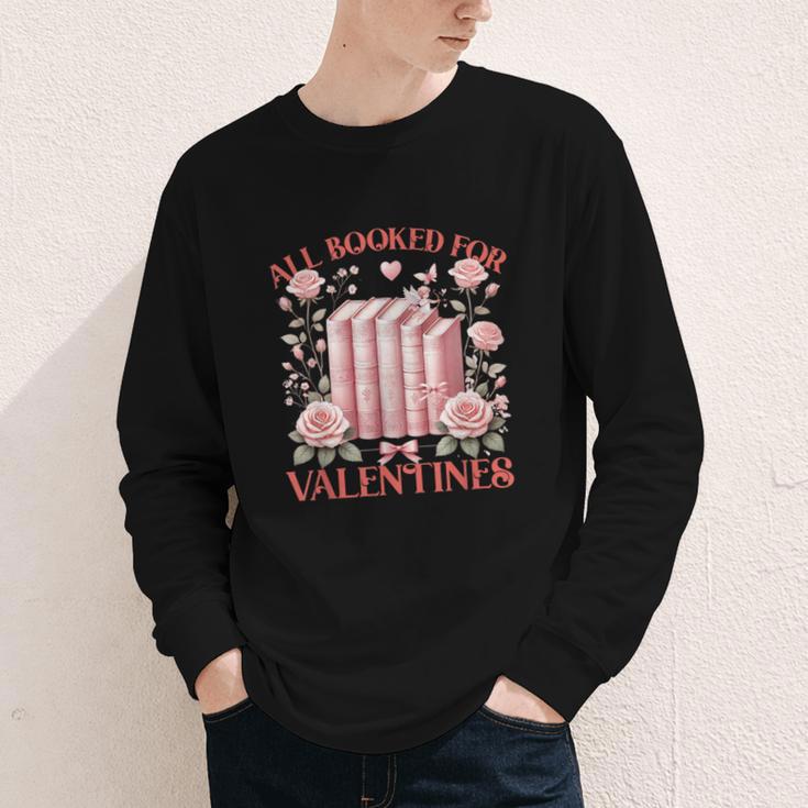 All Booked For Valentines Shirt Romantic Cupid Roses Books Youth Long Sleeve Tee