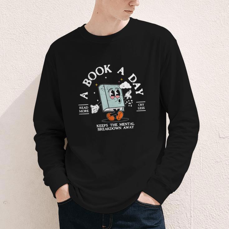 Bookish Mental Health Book A Day Retro Read More Book Youth Long Sleeve Tee