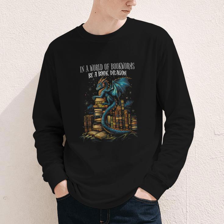 Bookish Quote In a World Of Bookworms Be a Book Dragon Youth Long Sleeve Tee
