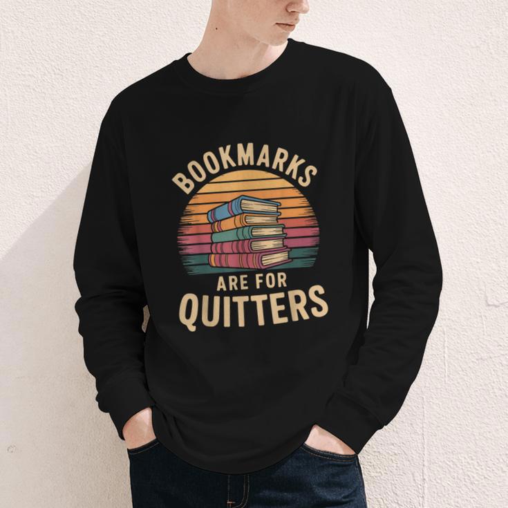 Bookmarks Are For Quitters Reading Book Lovers Youth Long Sleeve Tee Bookmarks Are For Quitters Reading Book Lovers Youth Long Sleeve Tee