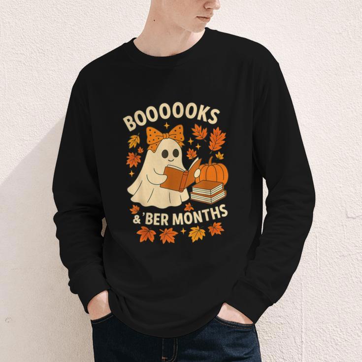 Books And BER Months Fall Librarian Reading Halloween Youth Long Sleeve Tee Books And BER Months Fall Librarian Reading Halloween Youth Long Sleeve Tee