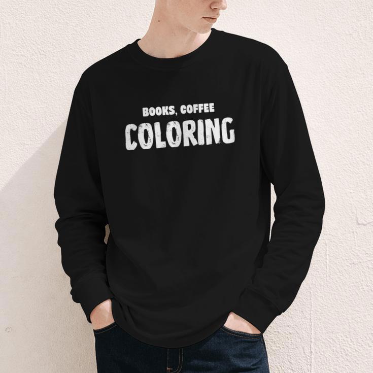 Books Coffee Coloring Youth Long Sleeve Tee
