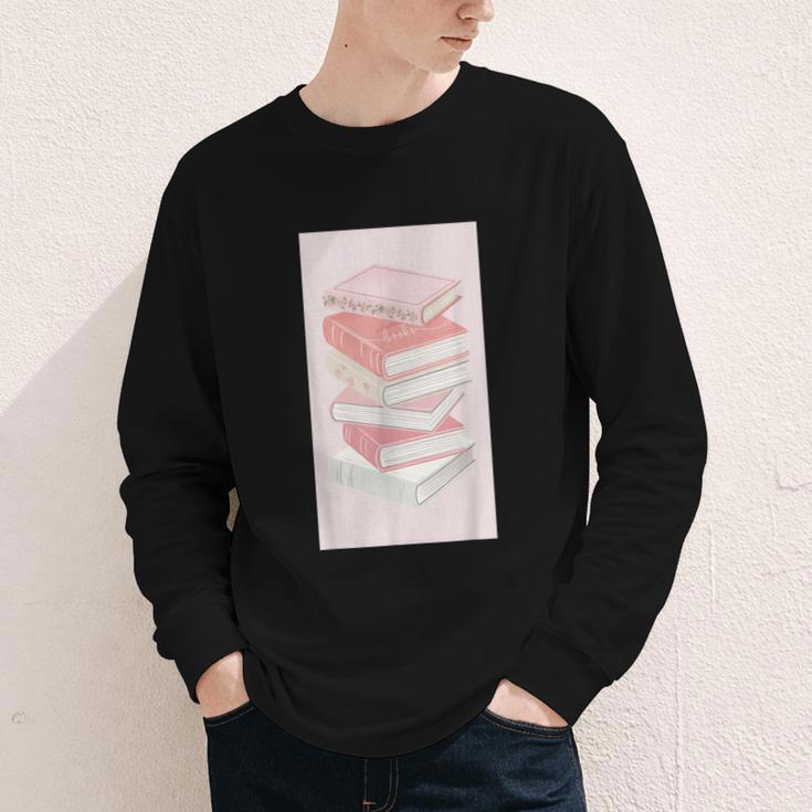 Books Flowers Art Flower Stack Pastel Feminine Youth Long Sleeve Tee Books Flowers Art Flower Stack Pastel Feminine Youth Long Sleeve Tee