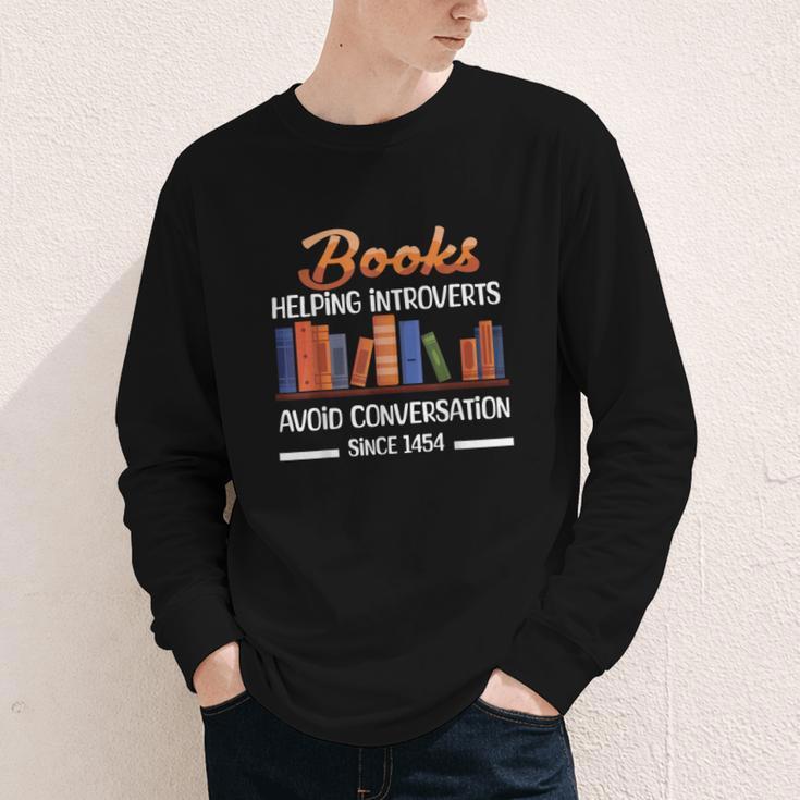 Books Helping Introverts Avoid Conversation Book Reading Youth Long Sleeve Tee Books Helping Introverts Avoid Conversation Book Reading Youth Long Sleeve Tee