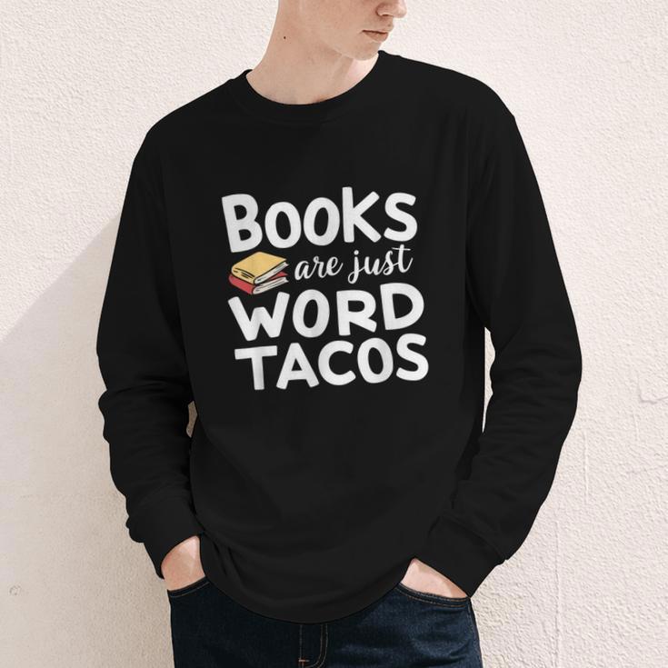BOOKS ARE JUST WORD TACOS Youth Long Sleeve Tee