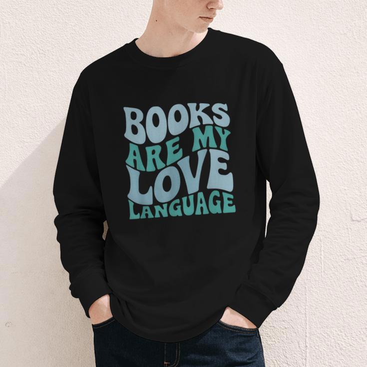 Books Are My Love Language Retro Book Quote Youth Long Sleeve Tee