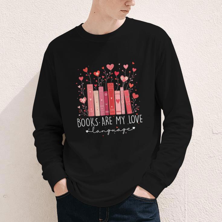 Books Are My Love Language Valentine Reads Bookish Club Youth Long Sleeve Tee Books Are My Love Language Valentine Reads Bookish Club Youth Long Sleeve Tee