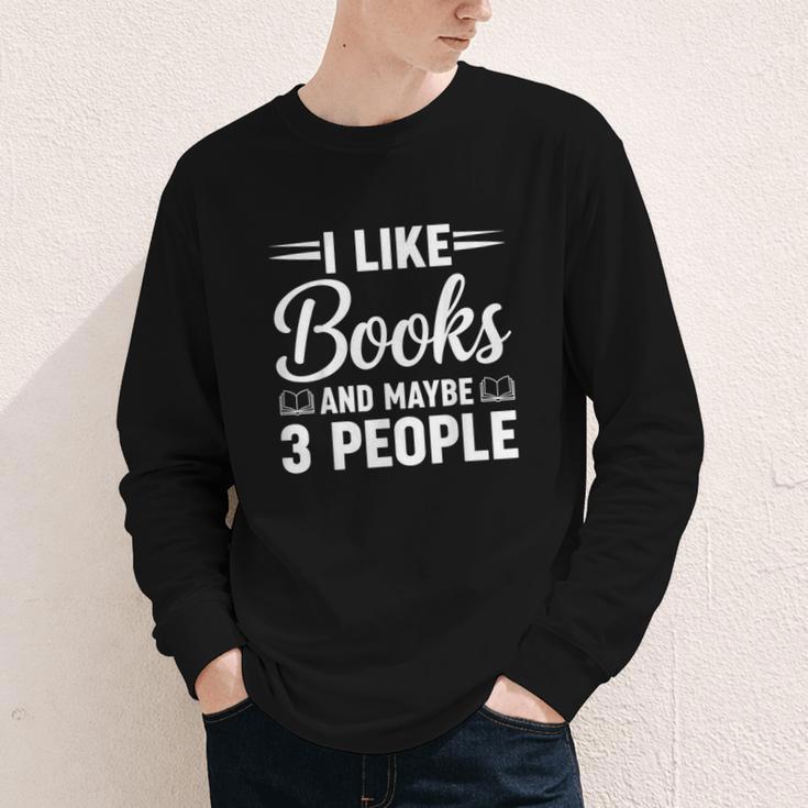 I Like Books And Maybe 3 People Youth Long Sleeve Tee