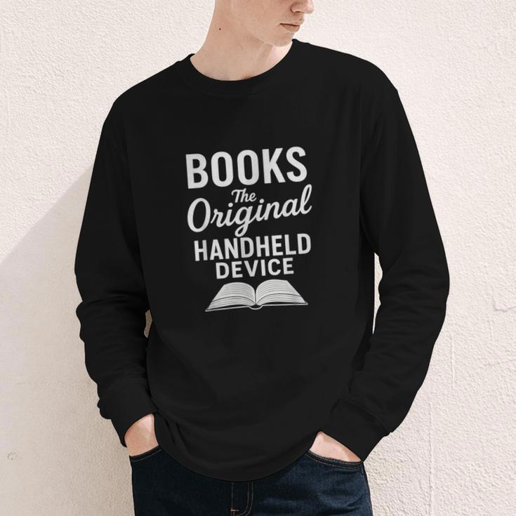 Books The Original Handheld Device – Reading Youth Long Sleeve Tee Books The Original Handheld Device – Reading Youth Long Sleeve Tee