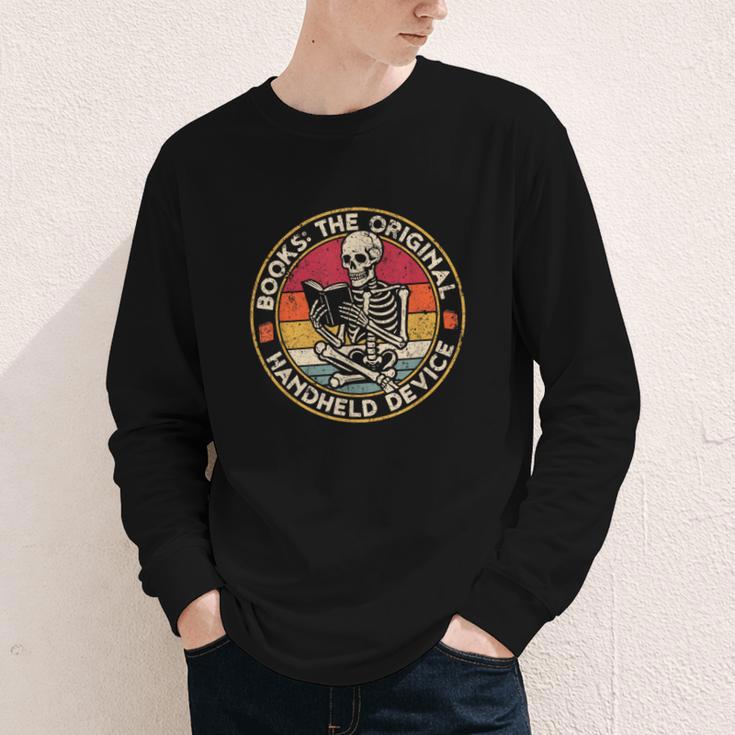 Books The Original Handheld Device Vintage Book Reading Youth Long Sleeve Tee