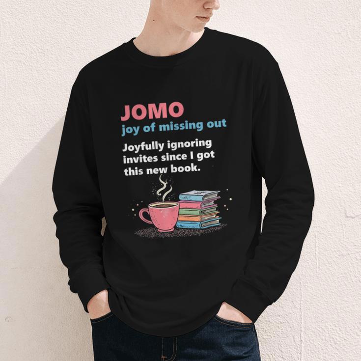 Books Saying JOMO Joy Of Missing Out For Bookworms Youth Long Sleeve Tee