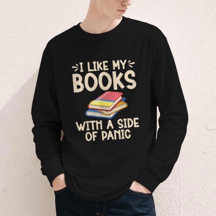 I Like My Books With a Side Of Panic Thriller Youth Long Sleeve Tee