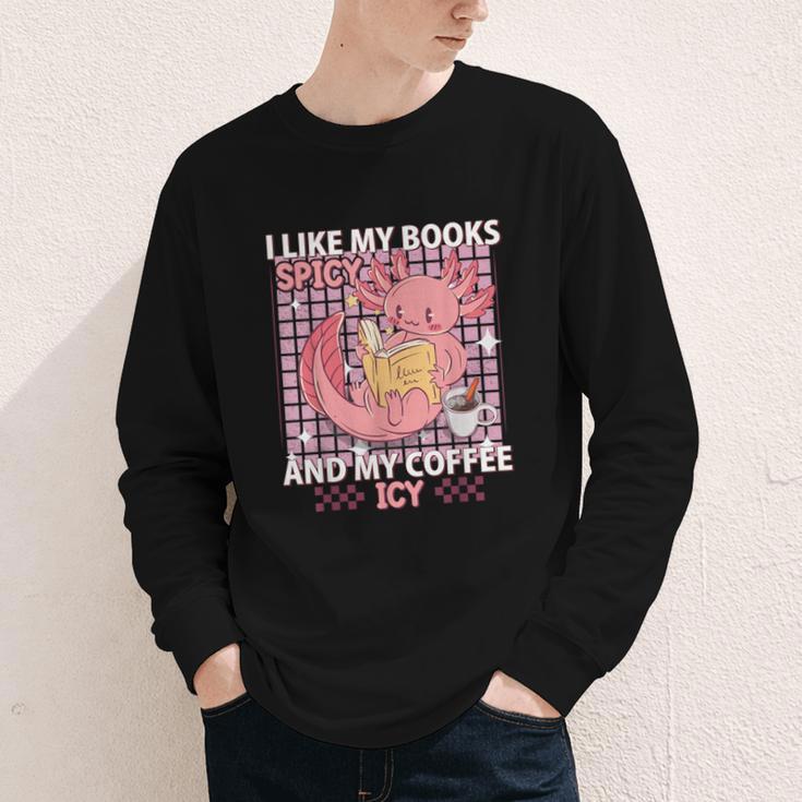 I Like My Books Spicy And My Coffee Icy Librarian Youth Long Sleeve Tee I Like My Books Spicy And My Coffee Icy Librarian Youth Long Sleeve Tee