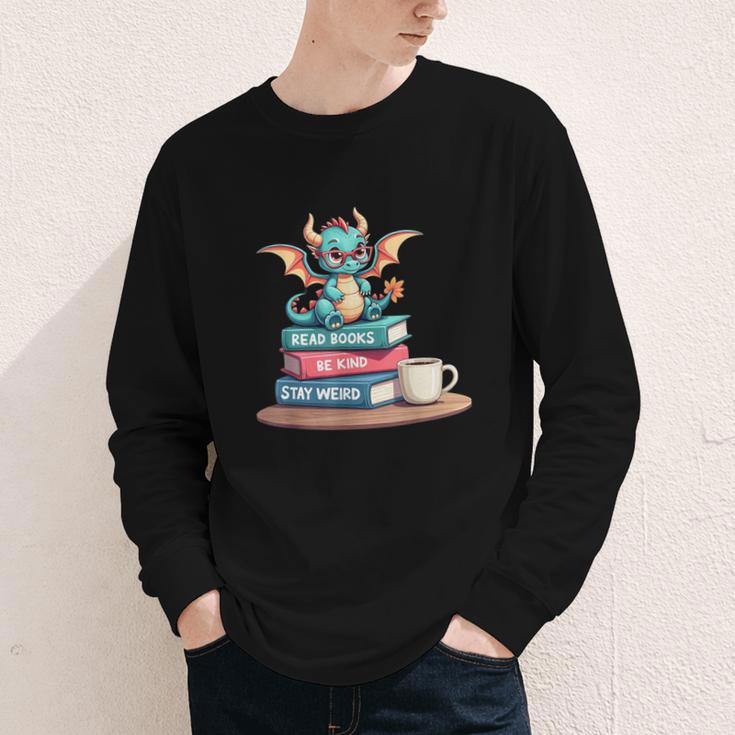 Bookworm Book Dragon Read Books Be Kind Stay Weird Youth Long Sleeve Tee Bookworm Book Dragon Read Books Be Kind Stay Weird Youth Long Sleeve Tee