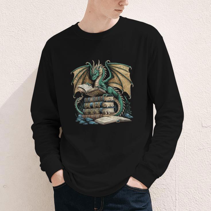 Bookworm Dragons Reading Book Dragons And Books Youth Long Sleeve Tee