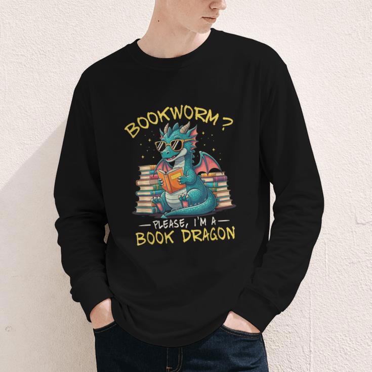 Bookworm I'm A Book Dragon Reading Books Bookish Book Lover Youth Long Sleeve Tee