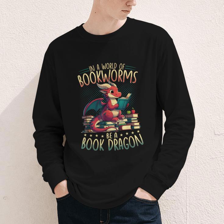 Bookworms Be A Book Dragon Literature Reading & Book Lover Youth Long Sleeve Tee