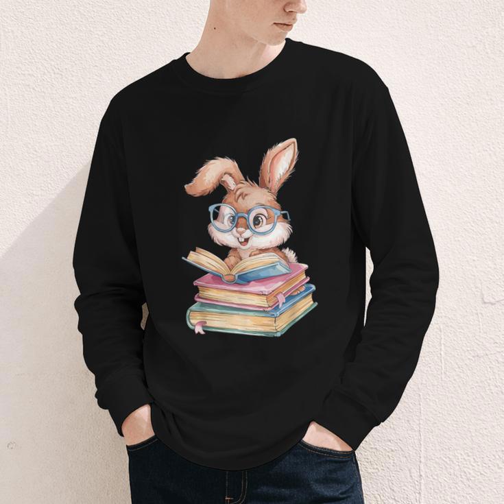 Bunny Rabbit Reading Books Rabbit Books Bunny Reader Youth Long Sleeve Tee Bunny Rabbit Reading Books Rabbit Books Bunny Reader Youth Long Sleeve Tee