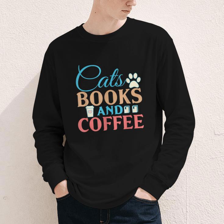 Cats Books And Coffee Youth Long Sleeve Tee