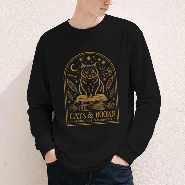 Cats And Books Because People Are Overrated Youth Long Sleeve Tee