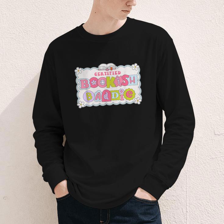 Certified Bookish Baddie Cute Book Lover Youth Long Sleeve Tee