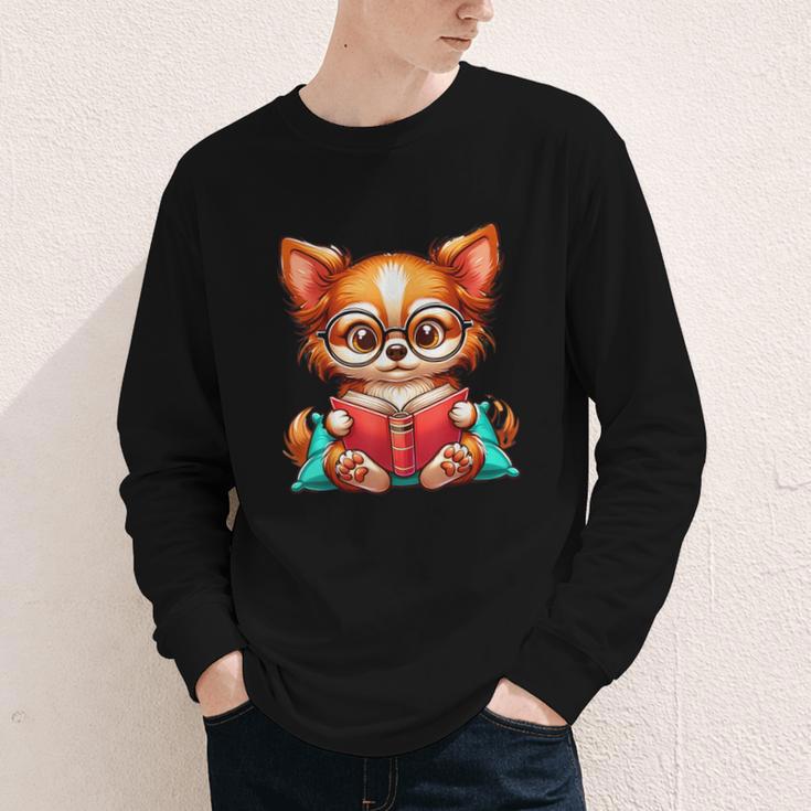 Chihuahua Reading a Book Dog Youth Long Sleeve Tee Chihuahua Reading a Book Dog Youth Long Sleeve Tee