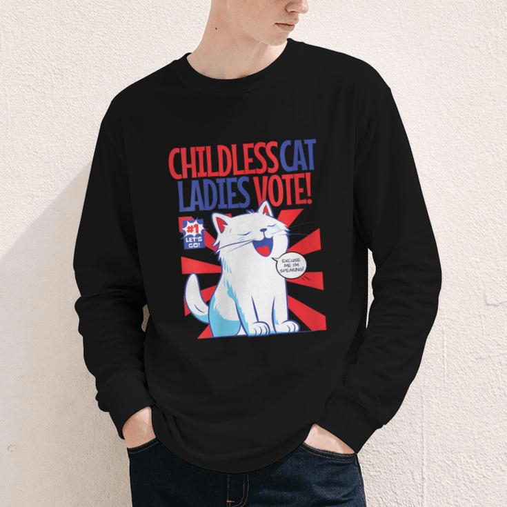 Childless Cat Ladies Vote Kamala Harris Cute Comic Book Cat Youth Long Sleeve Tee Childless Cat Ladies Vote Kamala Harris Cute Comic Book Cat Youth Long Sleeve Tee
