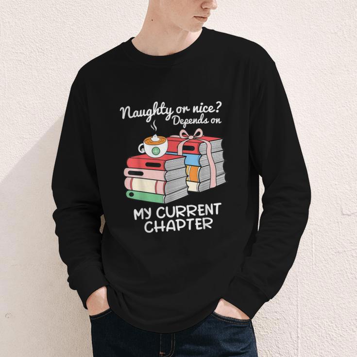 Christmas Book Lovers Naughty Or Nice Youth Long Sleeve Tee