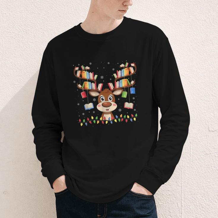 Christmas Librarian Reindeer Matching Family Book Lover Xmas Youth Long Sleeve Tee Christmas Librarian Reindeer Matching Family Book Lover Xmas Youth Long Sleeve Tee