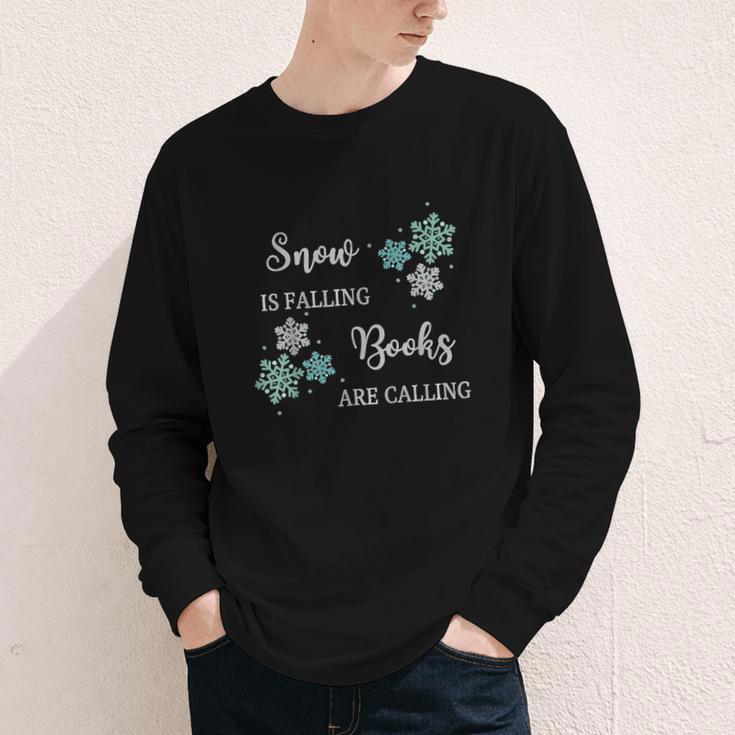 Christmas Shirts Snow Is Falling Books Are Calling Men Women Youth Long Sleeve Tee