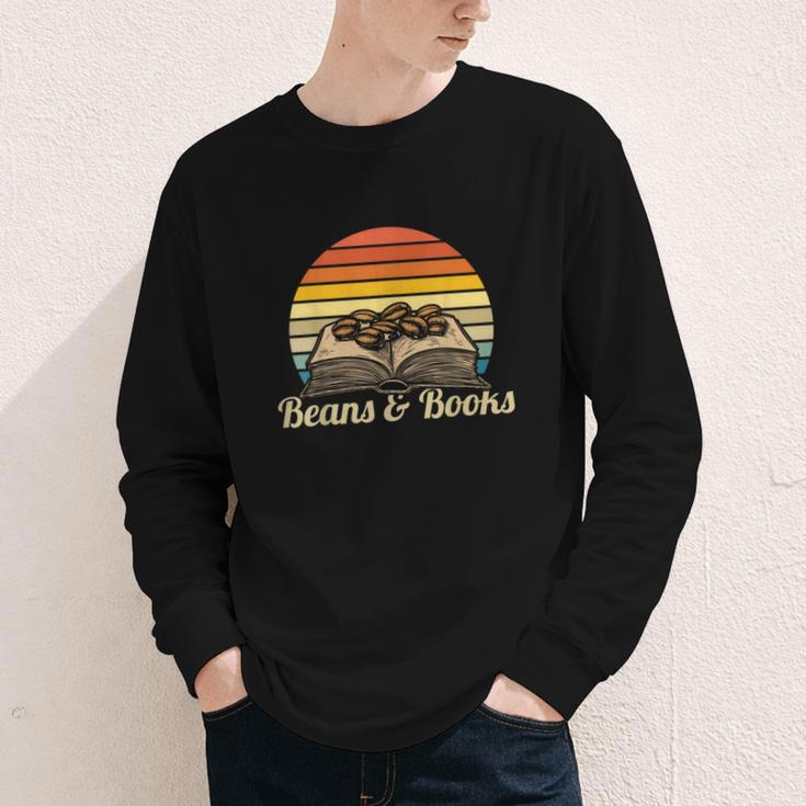 Coffee Beans & Books Retro Bookworm Librarian Youth Long Sleeve Tee