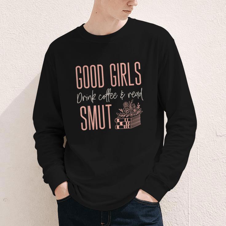 Coffee And Smut Good Girls Read Smutty Book Merch For Women Youth Long Sleeve Tee Coffee And Smut Good Girls Read Smutty Book Merch For Women Youth Long Sleeve Tee