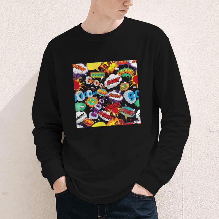 Comic Book Pop Art Modern Fun Youth Long Sleeve Tee