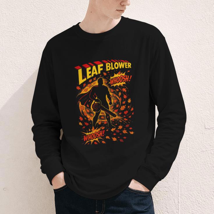 Comic Book Superhero Fall Season Leaf Blower Youth Long Sleeve Tee Comic Book Superhero Fall Season Leaf Blower Youth Long Sleeve Tee
