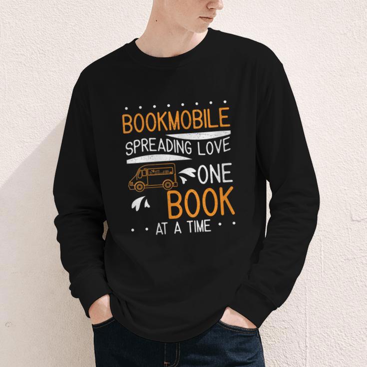 Cool Bookmobile Librarian Spreading Love One Book At A Time Youth Long Sleeve Tee Cool Bookmobile Librarian Spreading Love One Book At A Time Youth Long Sleeve Tee