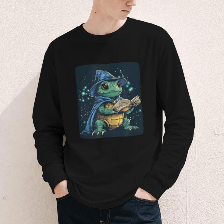 Cool Magical Book With Wizard Turtle For Adults And Kids Youth Long Sleeve Tee