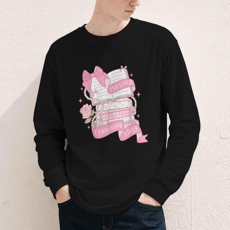 Coquette Reading Book Lover Pink Bow Bookish Mom & Daughter Youth Long Sleeve Tee