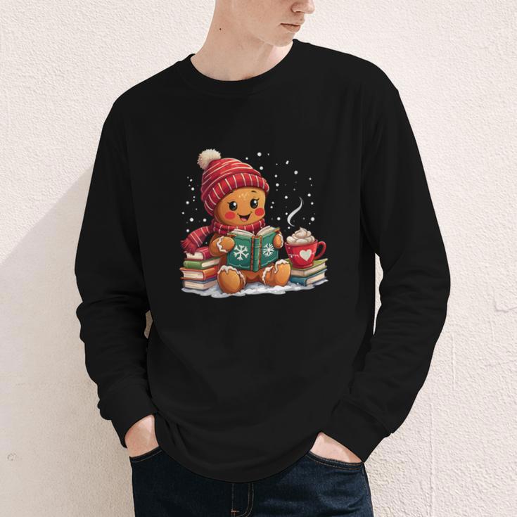 Cozy Gingerbread Christmas Reading Book Xmas Snowflakes Fall Youth Long Sleeve Tee Cozy Gingerbread Christmas Reading Book Xmas Snowflakes Fall Youth Long Sleeve Tee