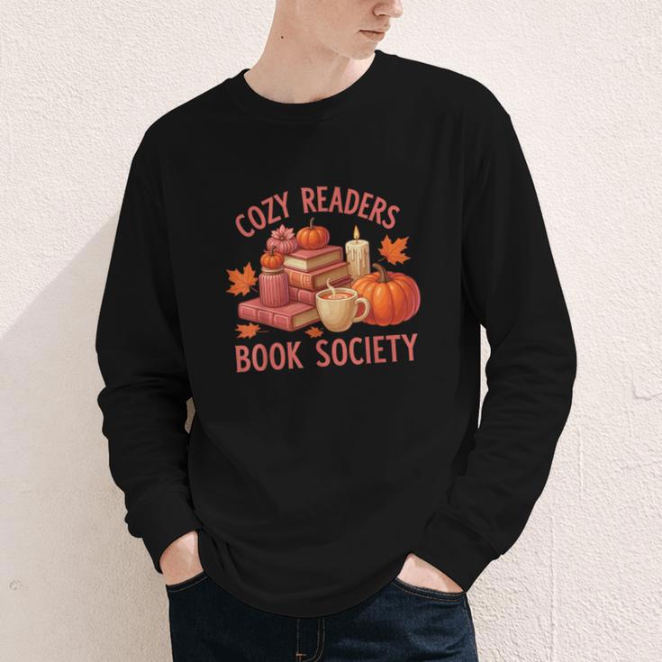 Cozy Readers Book Society Teacher Reading Floral Pumpkin Tee Youth Long Sleeve Tee