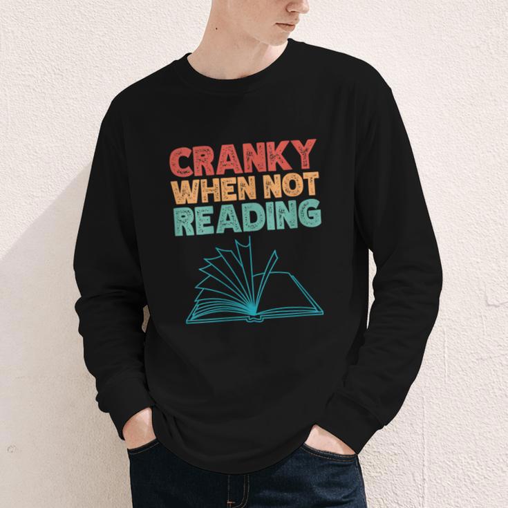 Cranky When Not Reading Retro Vintage Book Lover Youth Long Sleeve Tee