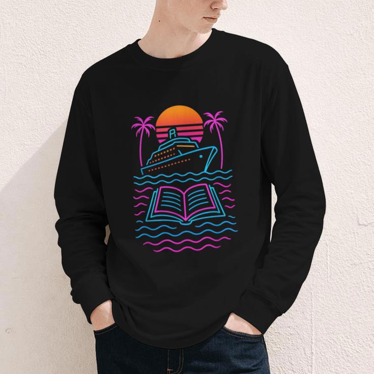 Cruise Ship Vacations Reading Book Lovers Sunset Youth Long Sleeve Tee