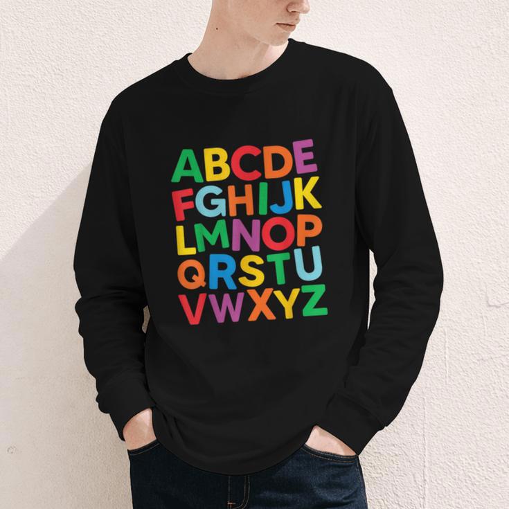 Cute ABCs Shirt Alphabet Colorful Letters Reading Books Kids Youth Long Sleeve Tee Cute ABCs Shirt Alphabet Colorful Letters Reading Books Kids Youth Long Sleeve Tee