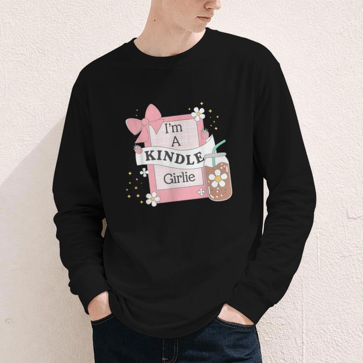 Cute Bookish Kindle Girlie Nerdy Read Book Lover Girl Women Youth Long Sleeve Tee
