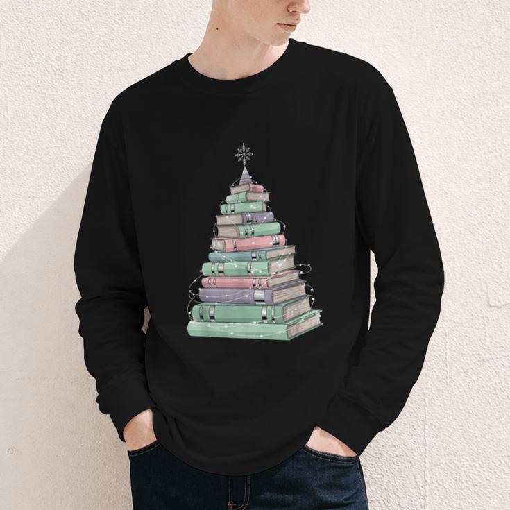 Cute Bookmas Christmas Book Tree Book Lover Teacher Youth Long Sleeve Tee