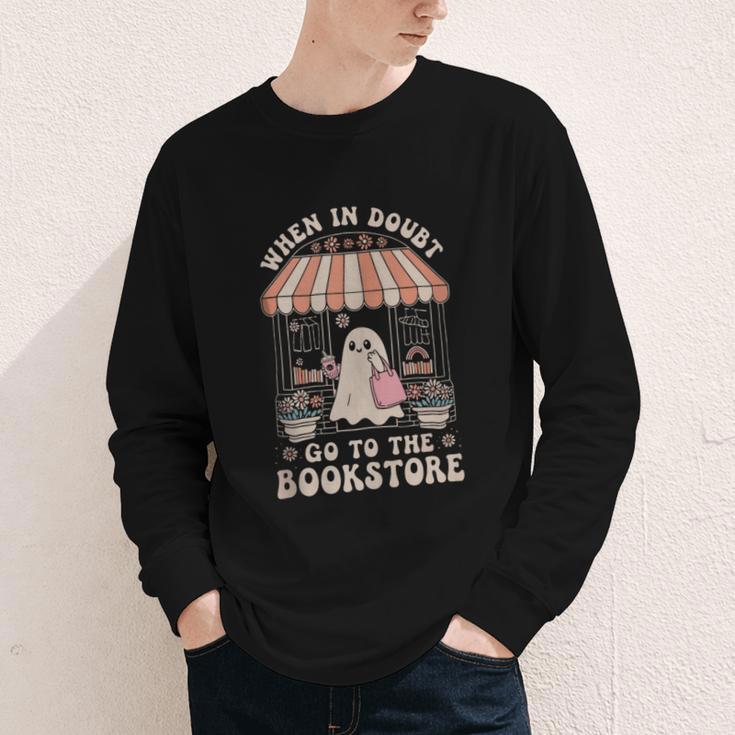 Cute Bookstore Ghost Retro Women Book Lovers Youth Long Sleeve Tee Cute Bookstore Ghost Retro Women Book Lovers Youth Long Sleeve Tee