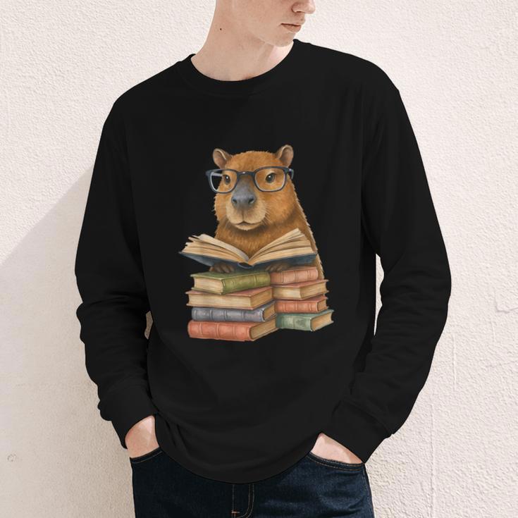Cute Capybara Reading Books Animal Capybara Bookworms Youth Long Sleeve Tee Cute Capybara Reading Books Animal Capybara Bookworms Youth Long Sleeve Tee